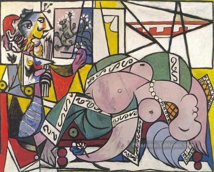 L atelier Deux personnages 1934 cubisme Pablo Picasso Peintures à l'huile